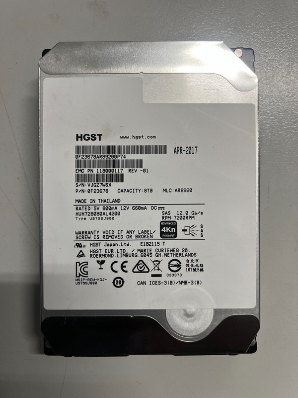 Huh728080al4200 Hgst 8tb 7.2k 3.5