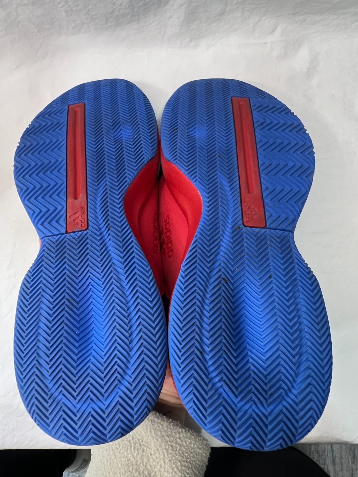 Men's Adidas 600001 KU Basketball Shoes Blue & Red Sz 11 - EUC