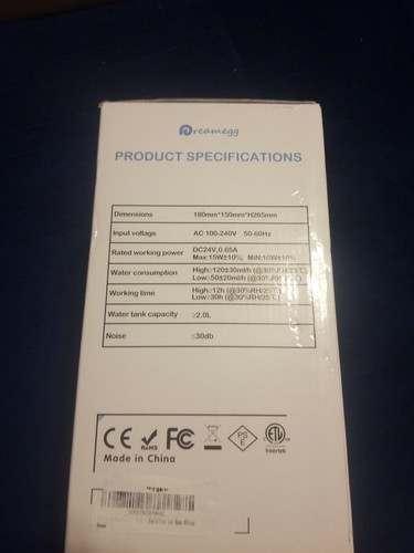 Ultrasonic Cool Mist Humidifier Optional Blue Glow Night Light Auto Off Timer