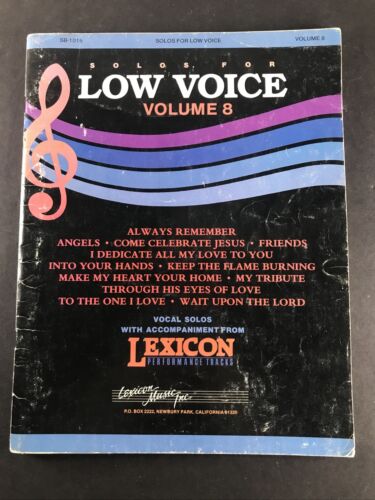 Solos For Low Voice Volume 8 - Vocal Solos With Accompaniment ...