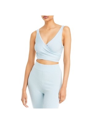 

ДРУГОЕ: женский голубой вязаный укороченный топ без рукавов, Light blue