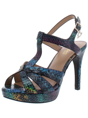 

THALIA SODI Женские зеленые туфли на платформе 1 дюйм Verrda Almond Stiletto Slingback Sal, Зеленый, VERRDAP