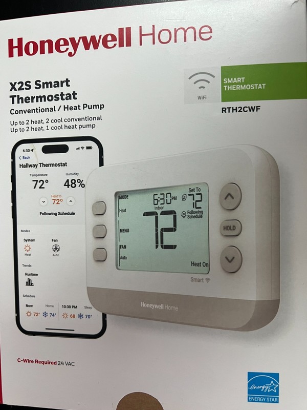 Honeywell X2S Smart Thermostat RTH2CWF Conventional/Heat Pump WiFi 7382/OB