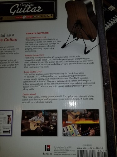 GUITAR STAND, TUTORIAL BOOK, 2 DVD ~ LEARN GUITAR GIFT SET