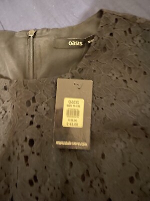 Brand New Oasis Black Lace  Short Dress Size UK 10 RRP £45