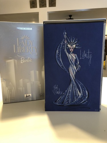Lady Liberty Barbie Doll Bob Mackie FAO Schwarz w/Drawing. NIB [a*4]