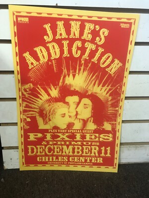 Jane's Addiction Primus Pixies 1990 Portland Cardstock Concert Poster 12x18