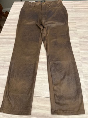 womens New with Tags CURATIONS Faux BrownSuede jean/slacks ultra soft. Size 12