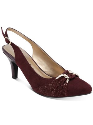 

Женские туфли-лодочки KAREN SCOTT Wine Maroon с ремешком на пятке и цепочкой Giselee Toe Stiletto, 10 м, 10012235800