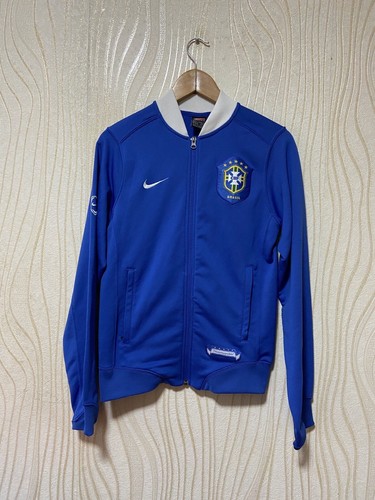 BRAZIL 2006 2008 AWAY FOOTBALL SOCCER ZIP TRACK JACKET NIKE sz S