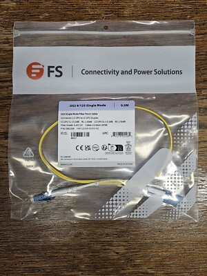 FS .5m (1.5ft)  LC UPC to LC UPC Simplex OS2 Single Mode Riser (OFNR) 2.0mm