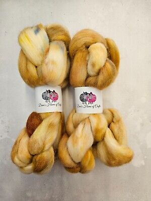 Cheviot roving, wool top, 100 g, TOFFEE DRIZZLE