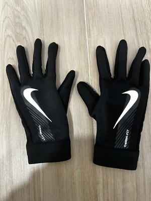 Nike Therma FIT Academy Football Soccer Gloves Grip Black Youth Small RN 56323