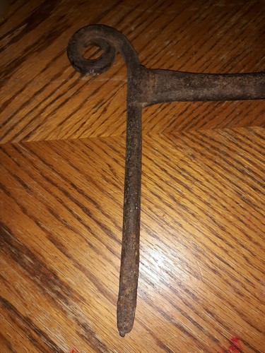 Antique Blacksmith Hand Forged Boot Scraper Wrought Iron Early primitive, curls