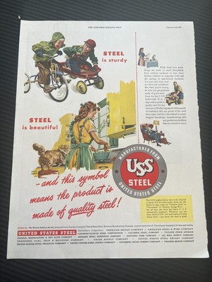 Vintage US Steel Ad 1948 Saturday Evening Post
