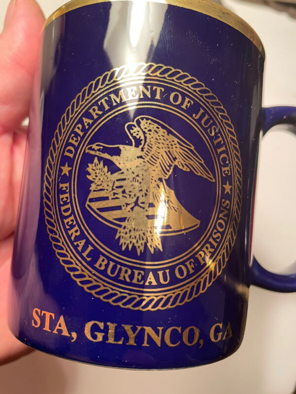 Vintage Department Of Justice Federal Bureau Of Prisons Coffee Mug,Sta Glynco Ga