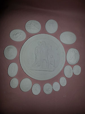 Grand Tour Cameos Intaglios Gems Medallions plaster x 16 Tassie Seals scenes 