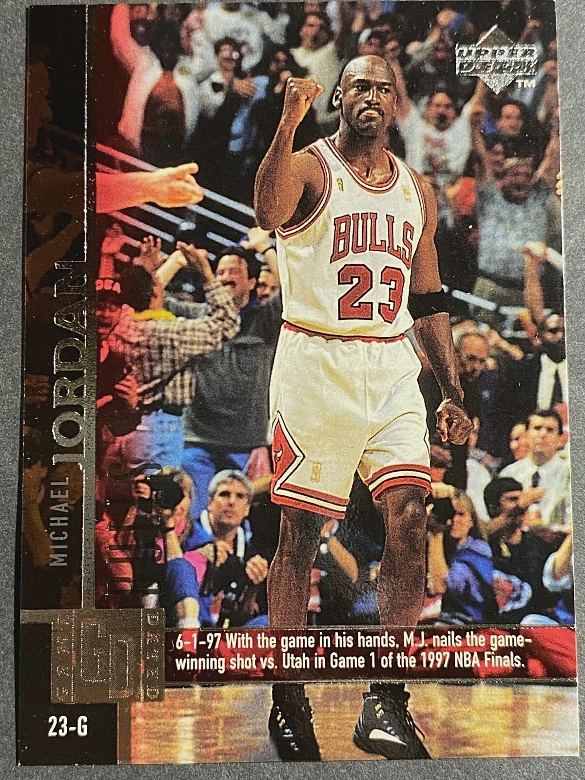 MICHAEL JORDAN, BULLS,SILVER UD GAME DATED GD 6-1-97 GAME 1