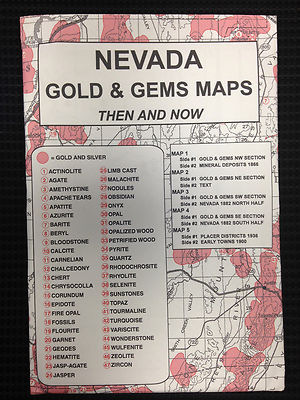 NEVADA Gold & Gems Maps Then and Now LOCATE Minerals Fossils