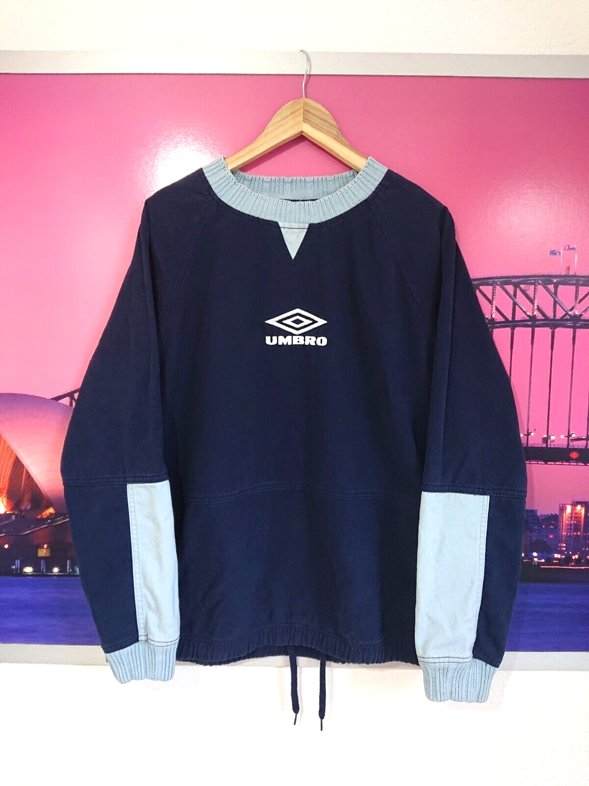 Umbro Vintage 90s Maine Road Drill Top Liam Gallagher Oasis