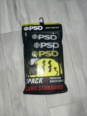 PSD Premium Boxer Briefs 3 Pack Core Standard Smiley Face Black Gray Size XL New