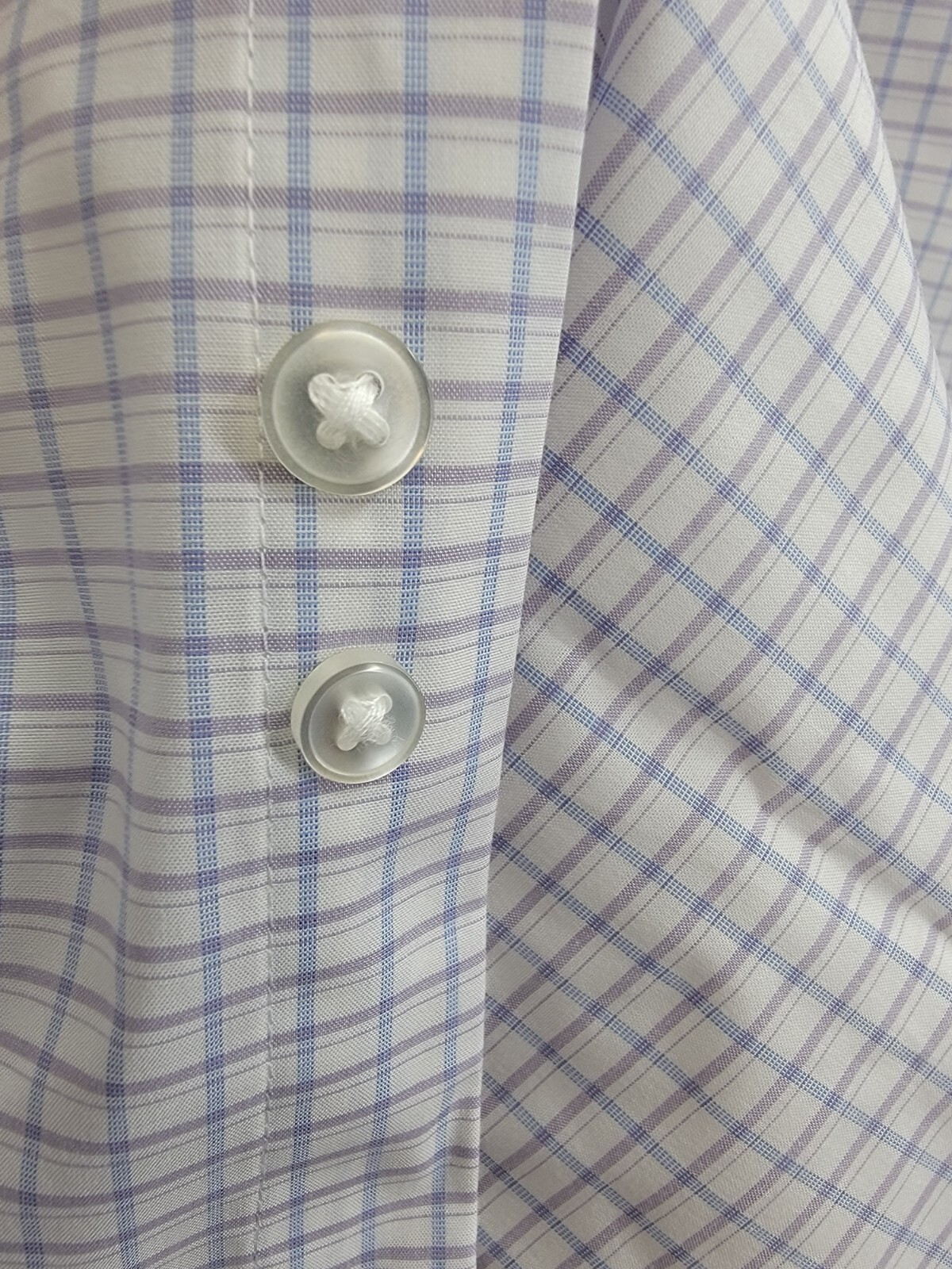 Calvin Klein Steel + Regular Fit Stretch Dress Shirt Men's 17.5 32-33 Blue Multi - Picture 12 of 17