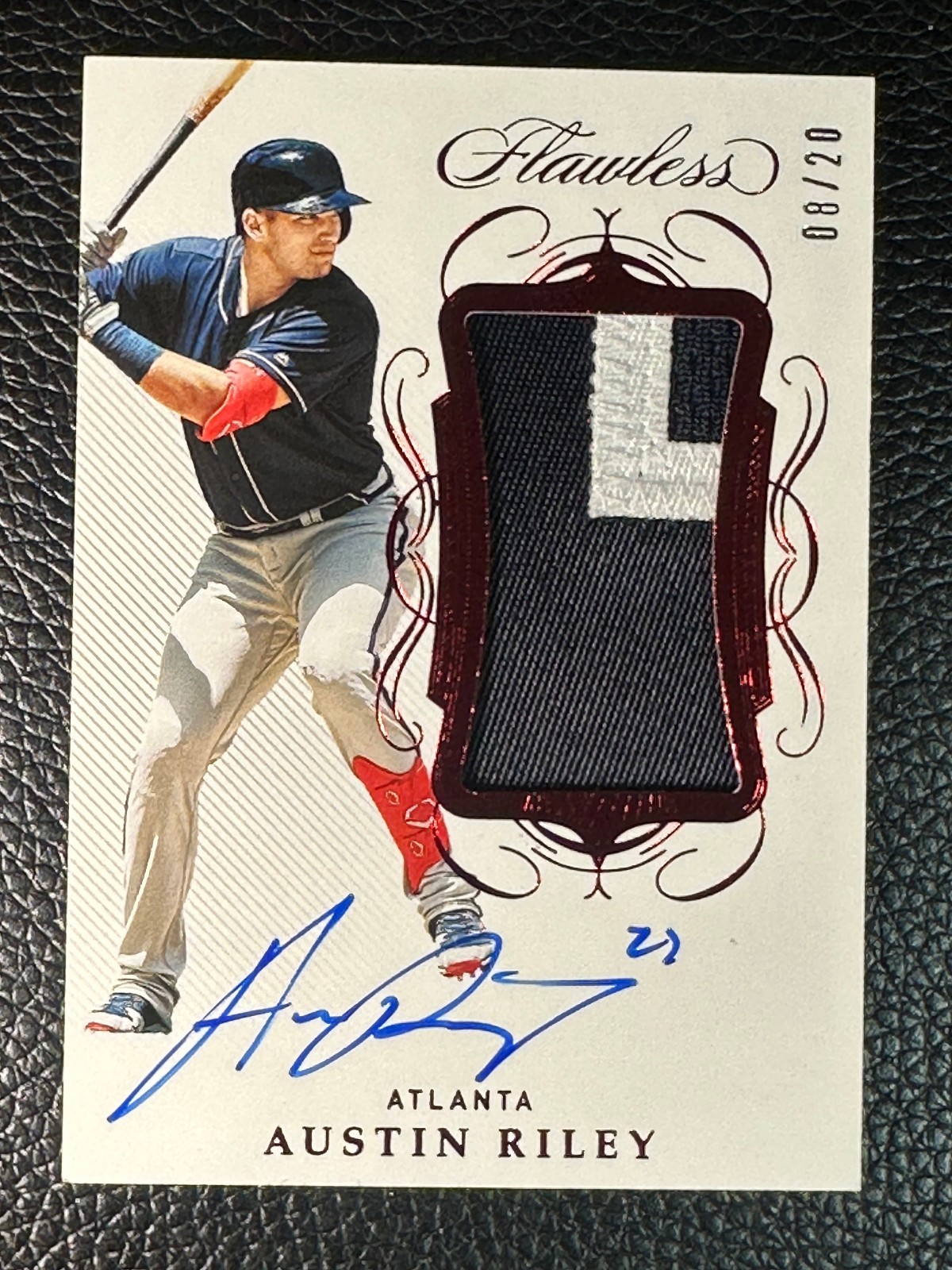 2020 Panini Flawless Red Austin Riley 8/20 Auto Autograph Patch