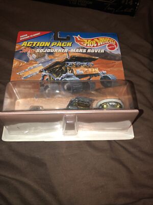New Sealed in Package 1996 Mattel Hot Wheels Action Pack Sojourner Mars Rover