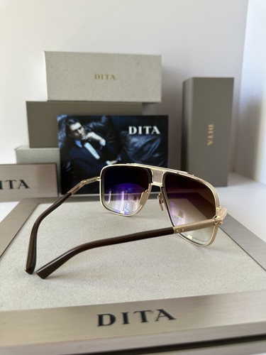Pre-owned Dita Mach-five Drx-2087-i Gld Brn Brushed White Gold-brown Gradient Sunglasses