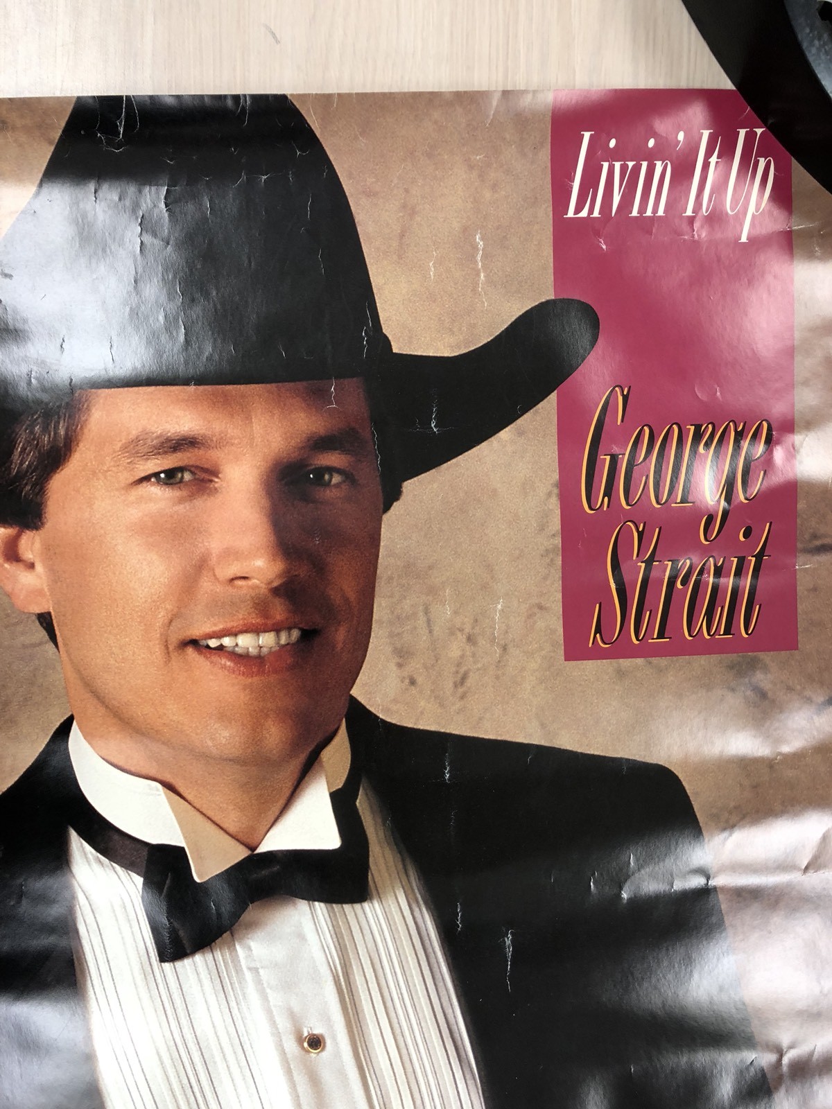 GEORGE STRAIT 1990 MCA Records Livin It Up SPECIAL PROMO POSTER ORIGINAL Country