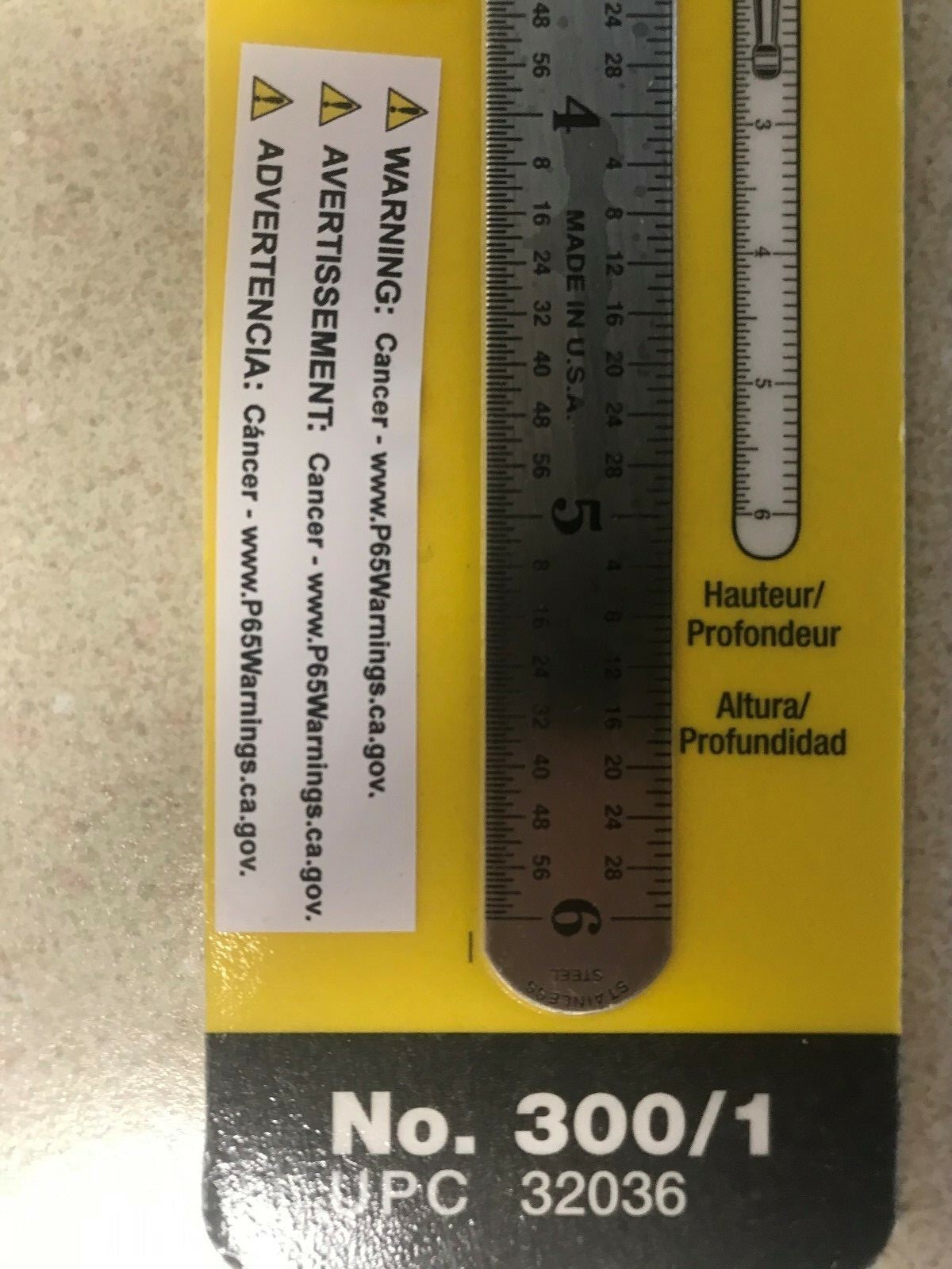 GENERAL TOOLS #300/1 6" STAINLESS STEEL POCKET RULER W/ DEPTH GAUGE - NEW!