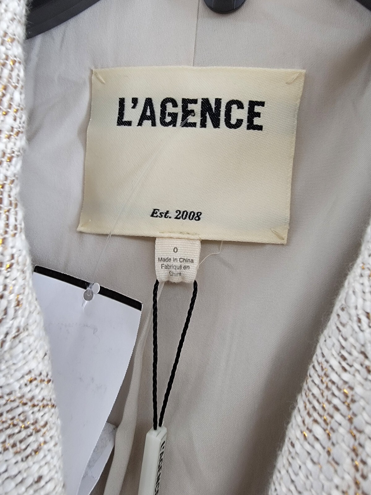 L'AGENCE Kenzie Tweed Office Double-Breasted Blazer Women's