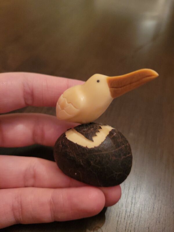 Vintage Carved Tagua Nut Bird Figurine