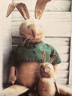 PATTERN Primitive Stumpy Bunny Rabbit Doll & Baby Bunny Doll NEW Kathy s Prims