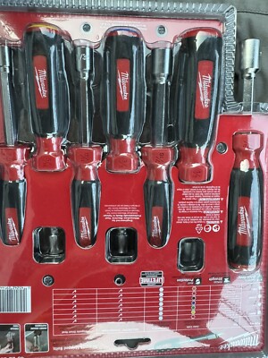 Milwaukee 48-22-2517 Hollow Core Nut Driver Set - Black (Pack of 7)
