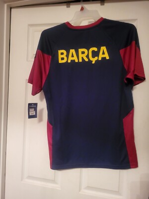 Icon Sports FC Barcelona Men Officially Licensed T- Shirt Medium Navy