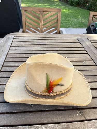 USA製 FELT HAT w/ REAL FEATHER ハット ヴィンテージ Wool-Like Fedora hat Felt Hat Vintage Hats with Feather Wide