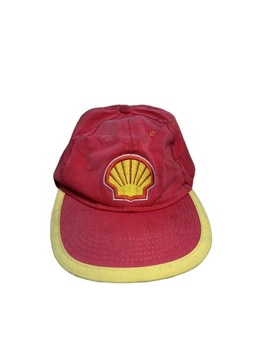 Vintage Shell Gas Station Hat Cap 90s Y2K Embroidered Red