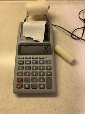Casio HR-8L  Calculator Portable Printer Plain Paper 2.25  10 Digit Display