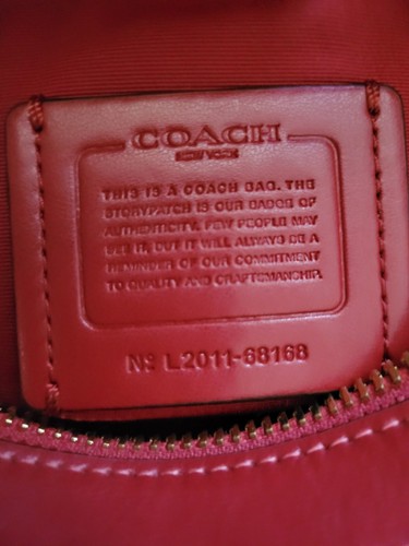 COACH 68168 Shoulder Bag Jes Crossbody Bag Signature Brown/ Red Double Zipper