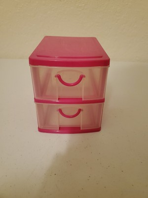 Unbranded - Plastic Mini 2 Drawer Storage Box / Organizer - Pink