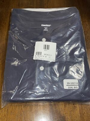 NEW King Size Pique NAVY BLUE Polo Collared Shirt 10XL Big