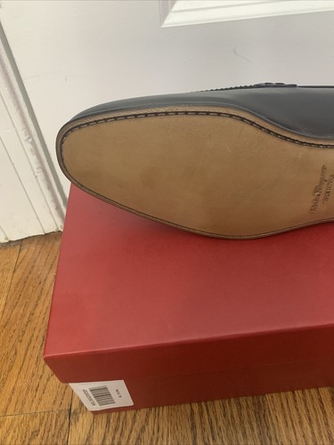Pre-owned Ferragamo Salvatore  Lord Black Leather Men Loafers Shoes 10.5 D