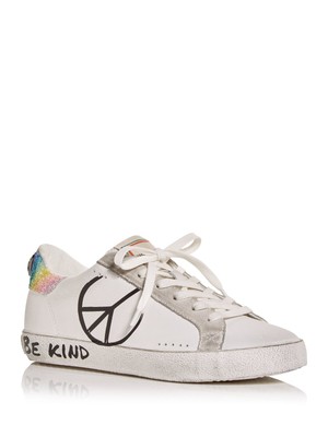 

KURT GEIGER Женские Белые Состаренные Кожаные Спортивные Кроссовки Lexi Platform, Белый, 8486715109