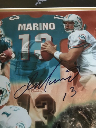 Dan Marino Signed Autograph Framed Art With COA