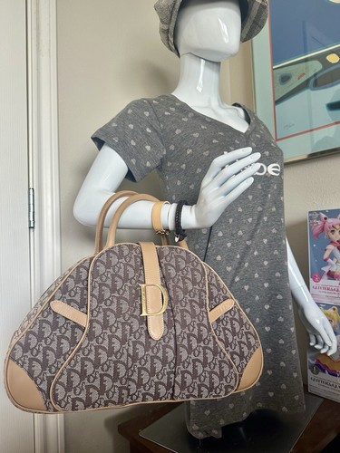 Christian Dior Double Saddle Bowler Bag Brown Diorissimo