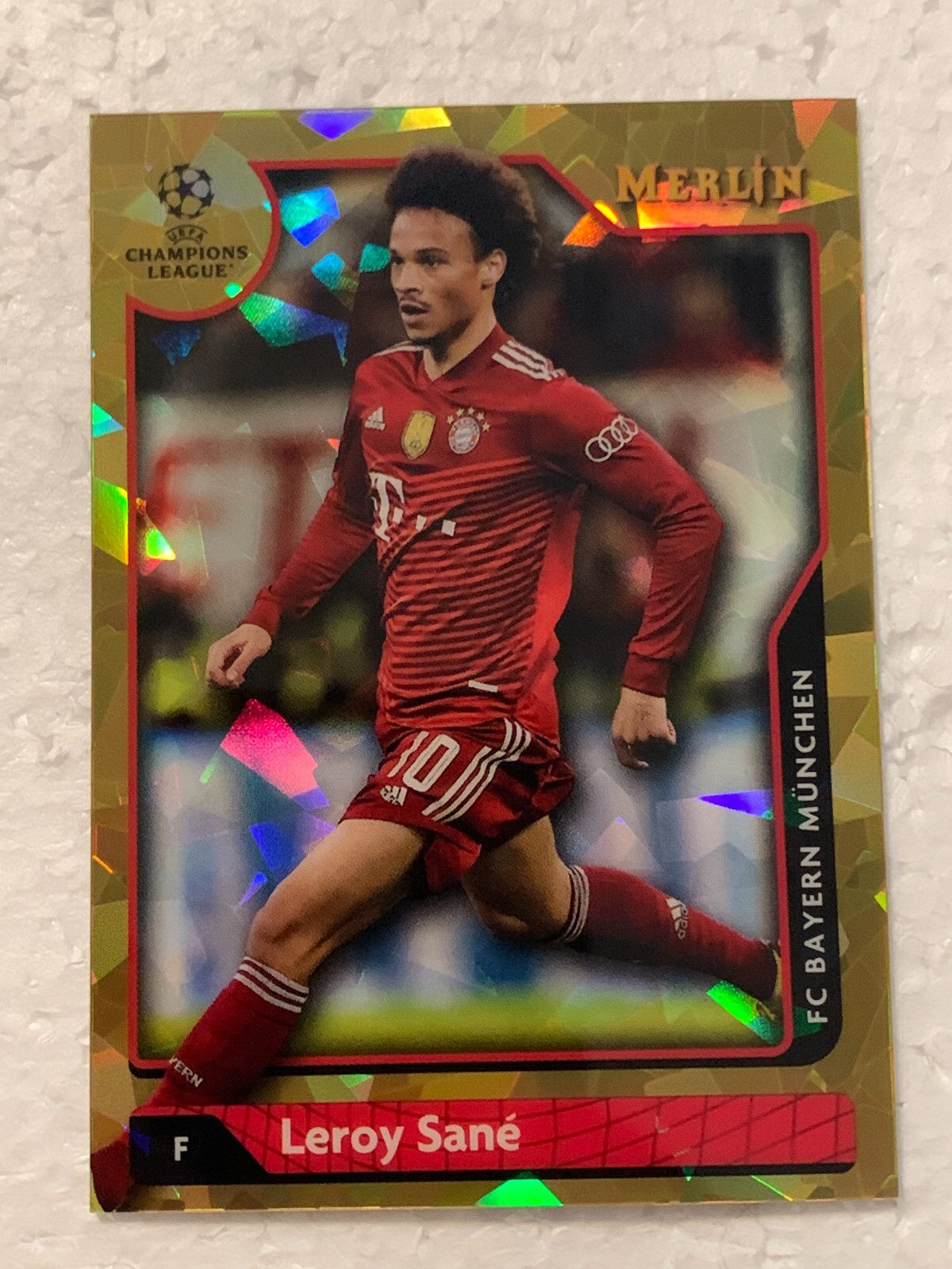 LEROY SANE #69 - 2021-22 TOPPS MERLIN CHROME - GOLD ATOMIC