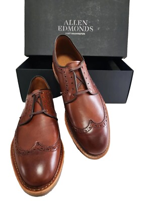 $395 Allen Edmonds William Mens Leather Lace-Up Oxfords Leather Dress Shoe 8-12D