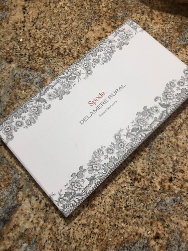 Spode Delamere Rural Wood Ducks Rabbits Salad Server Stainless Porcelain Mint