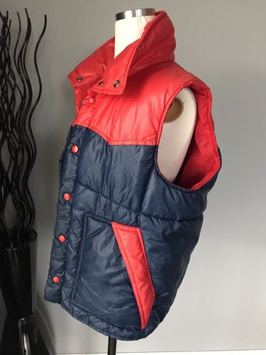 The Boys Shop at Sears Vintage Puffy Puffer 70s Vest L/XL Or Women’s SM Red Blue